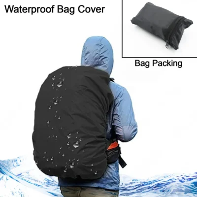 Heavy Waterproof Nylon Rain Cover/Dust Cover – Elastic Adjustable for Laptop Bags and Backpacks, School Bag Waterproof Cover, Dust Proof, Backpack, Laptop Bag Cover (1Pc)